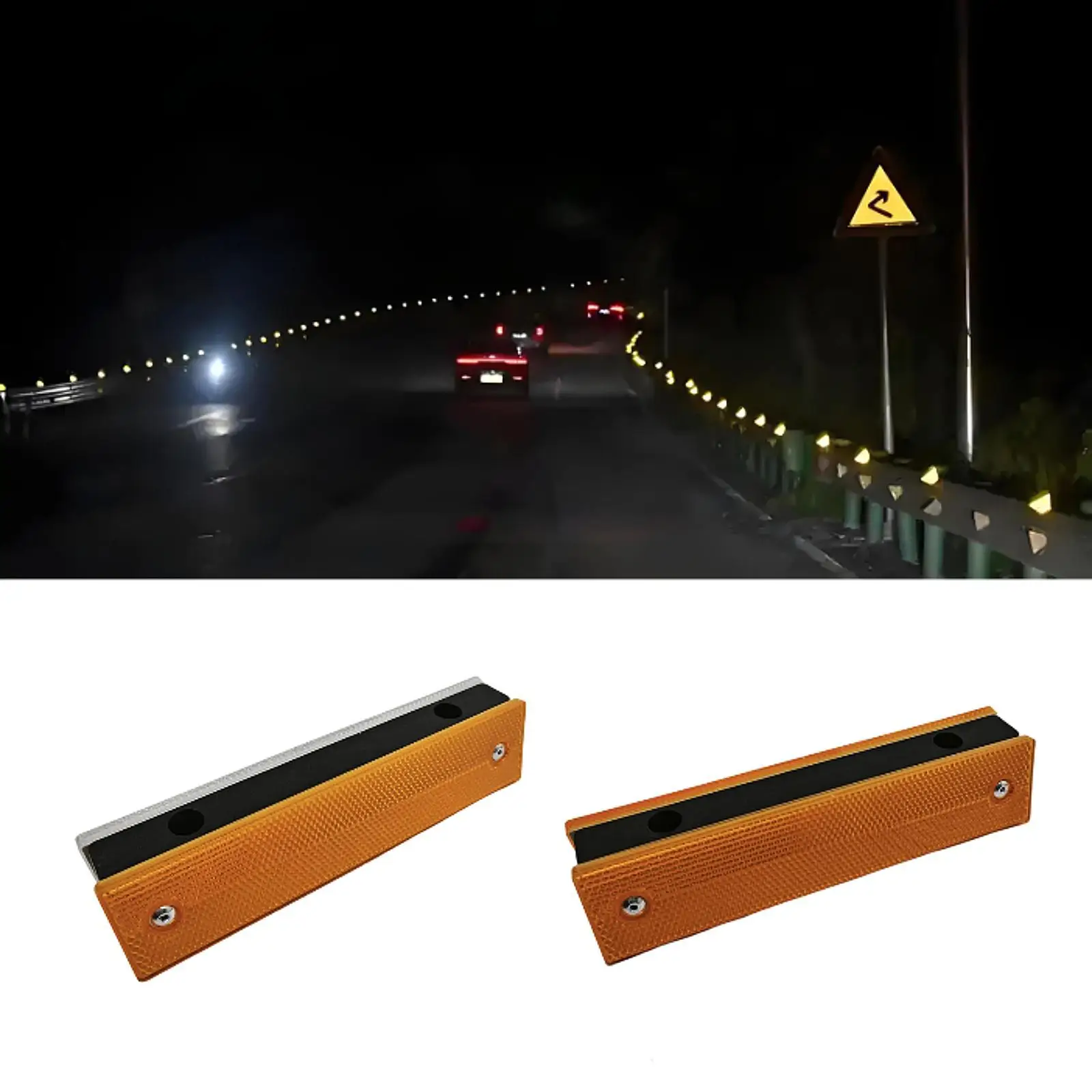 

Road Sign Reflector Reflective Road Pavement Marker Double Sided Rectangular Profile Mark for Driveways Speed Bumps Crossings
