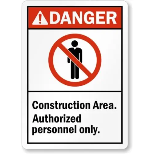 Authorized Personnel Caution Aluminum Weatherproof Sign p908-Aluminum