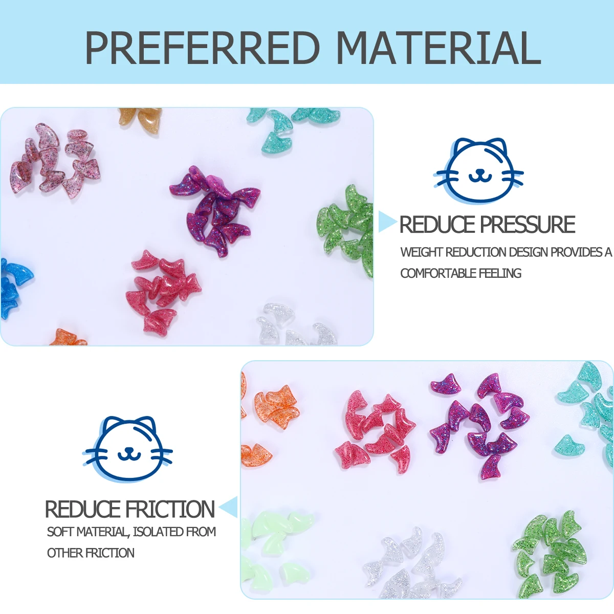 

100 Pcs Anti-claw Cat Cover Pet Rubber Protectors for Cats Scratch Guards Claw Covers Various Colors