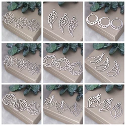 3pcs Angel Wings Charms Diy Earrings Necklace Bracelet Stainless Steel Maple Leaves Feather Conch Charms For Jewelry Making