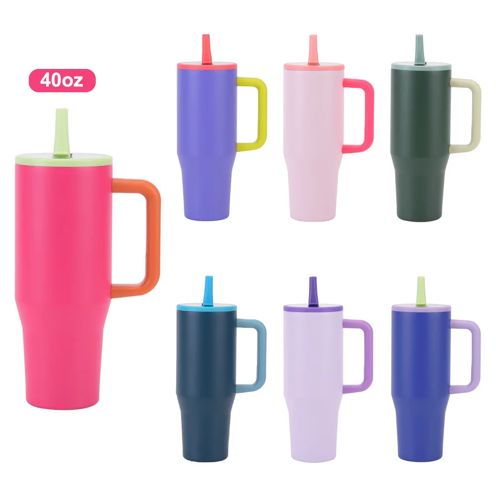 

1200ml Insulated Water Bottle,Double Stainless Steel,Collapsible Straw Cap,Handle,Large Capacity,Portable Straight Drink car Cup