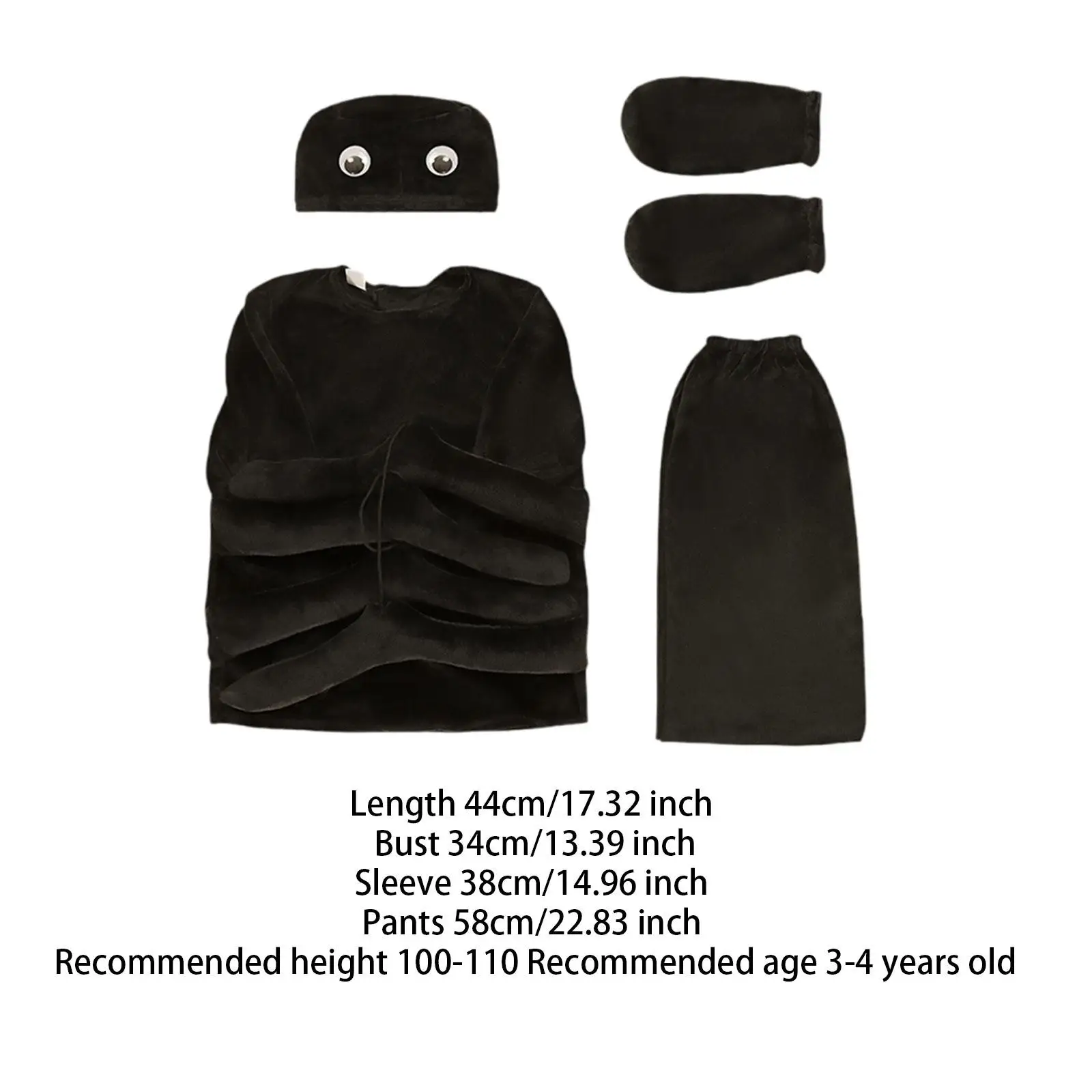 Kinder-Spinnenkostüm für Jungen Kreatives Schwarzes Spinnen-Outfit Verkleidung für Rollenspiele Festival Karneval Bühnenshow Party-Zubehör