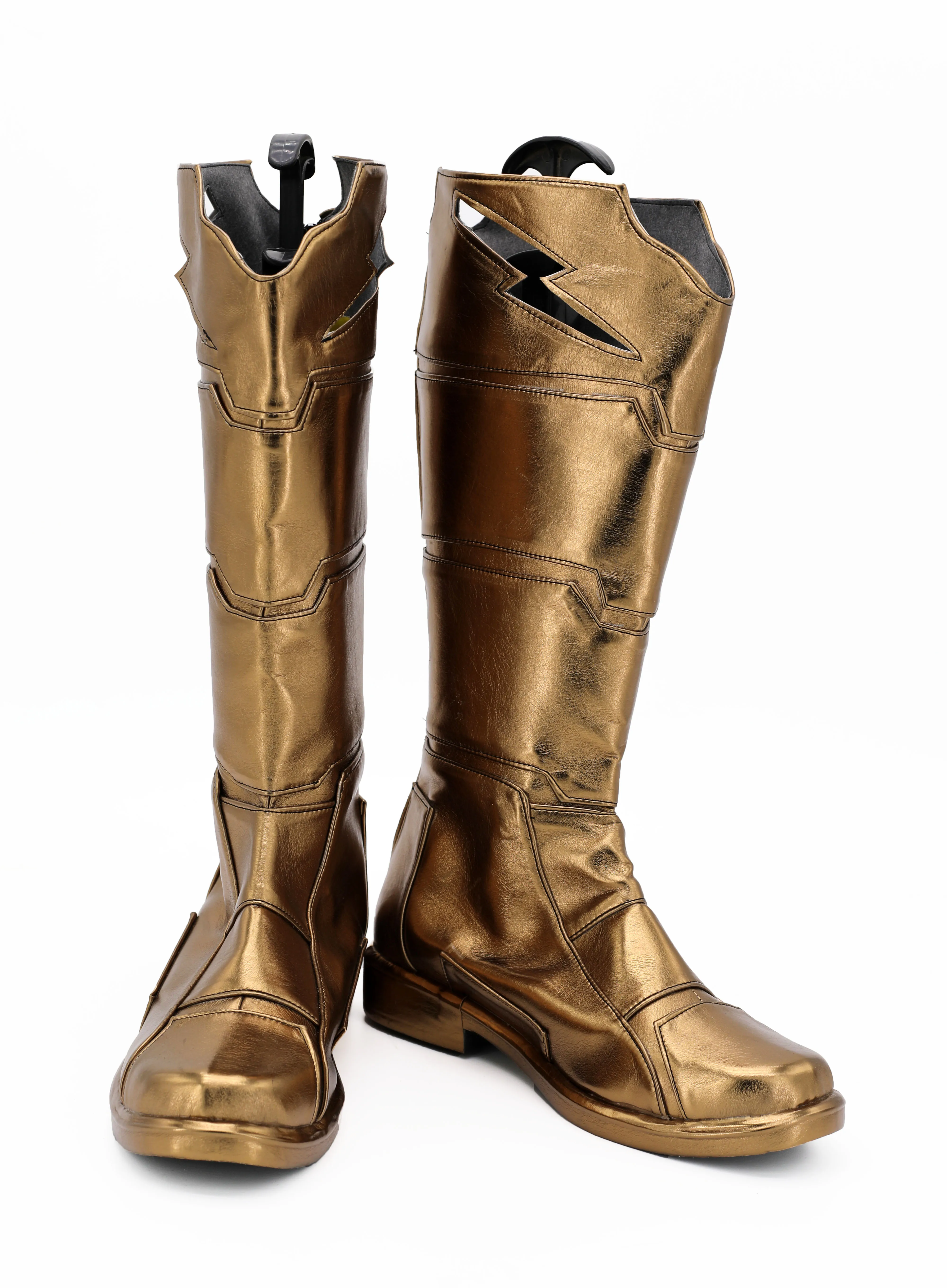 Movie Captain Billy  Mary Batson Boots Superhero Party Golden Flat Only Shoes