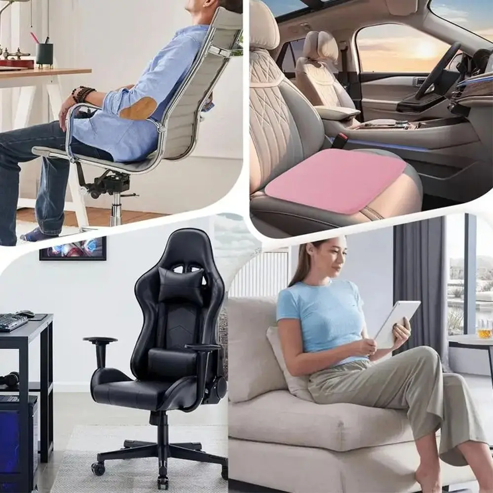 Rebound Anti-Slip Memory Foam Seat Cushion Ultra Soft Breathable Office & Car Chair Pad for Long Sitting Support