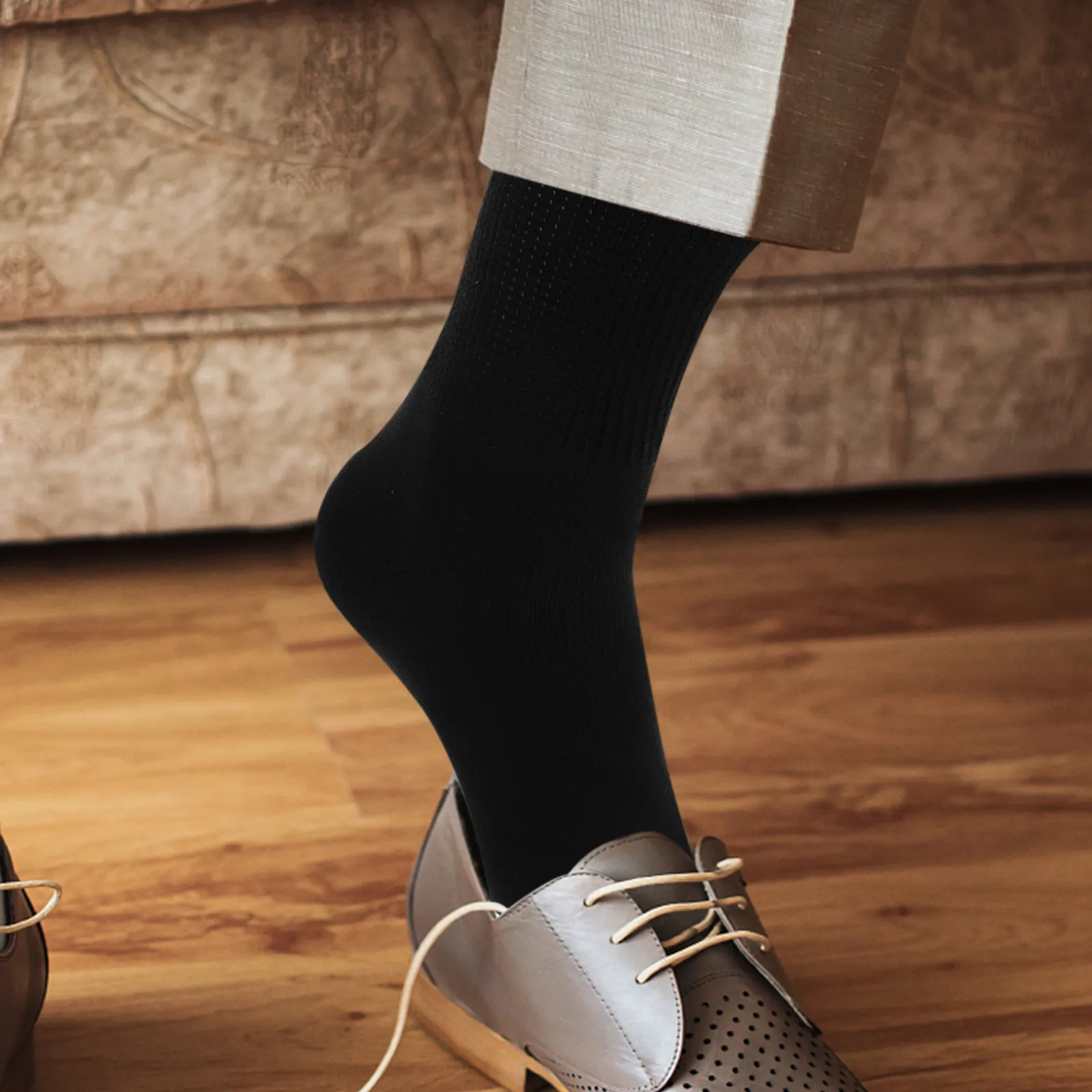 

4Pcs Premium Cotton for Men Non-Binding Seamless Smooth Comfortable Warm Winter Bedtime Nursing Hospital Non-Slip