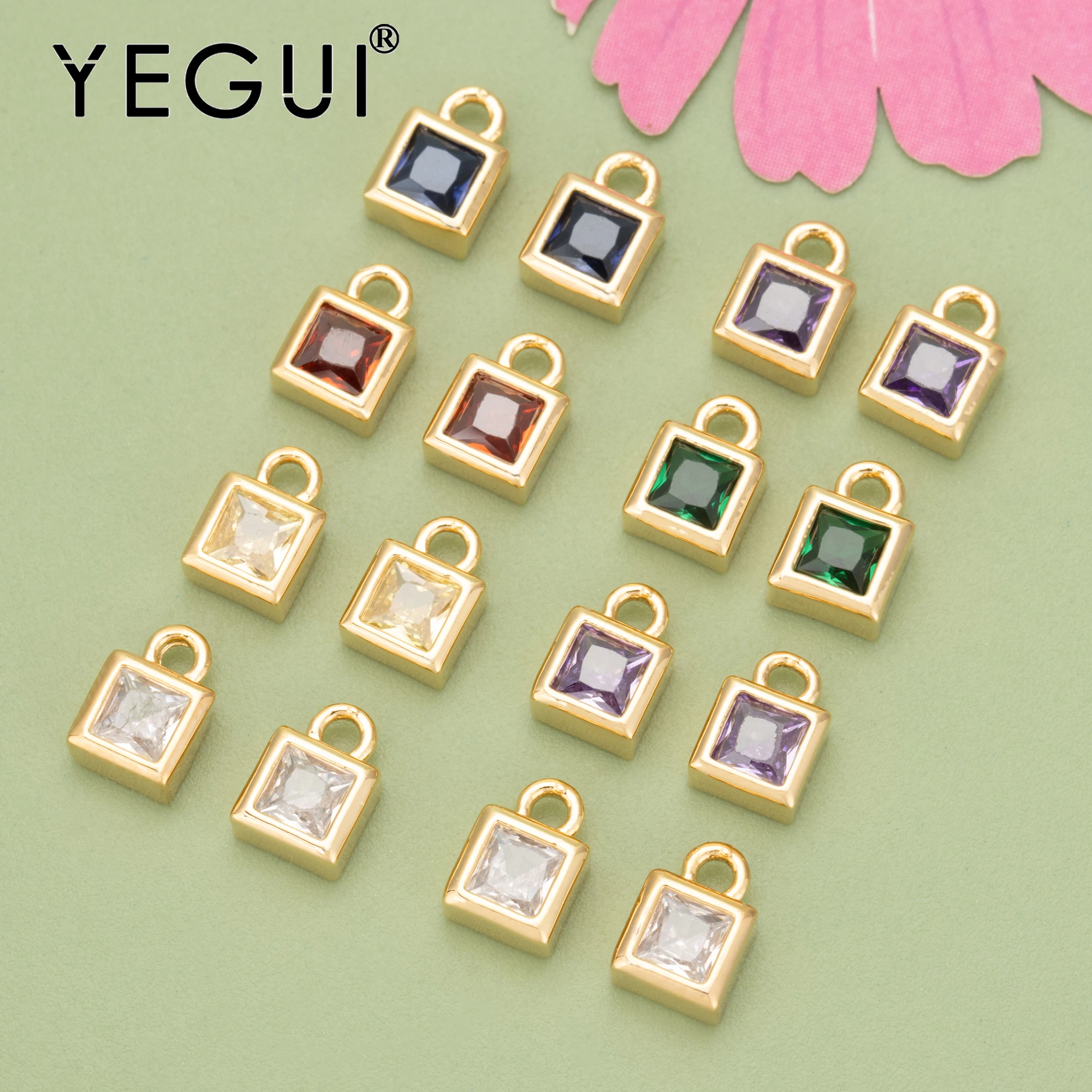 

YEGUI MC45,jewelry accessories,18k gold plated,nickel free,copper,zircons,hand made,charms,jewelry making,diy pendants,10pcs/lot