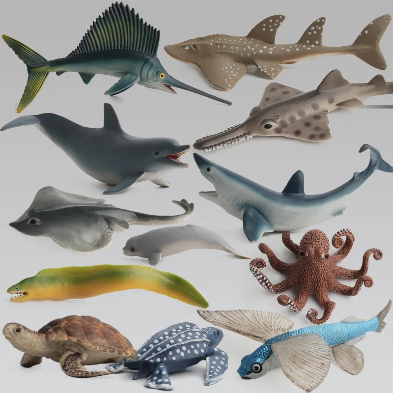 Simulation Marine Animal Model Shark Doll Ornaments Many Models Of Marine Life Decorative Ornaments Children Cognitive Toys Gift