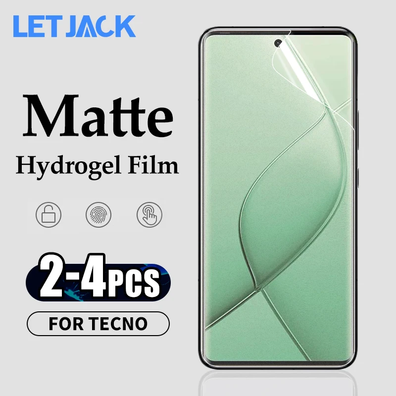 

2-4Pcs Matte Hydrogel Film For Tecno Spark 20 Pro Plus Pova 5 6 Neo Screen Protectors Camon 30 Premier Pop 8 7 6 Pro Not Glass