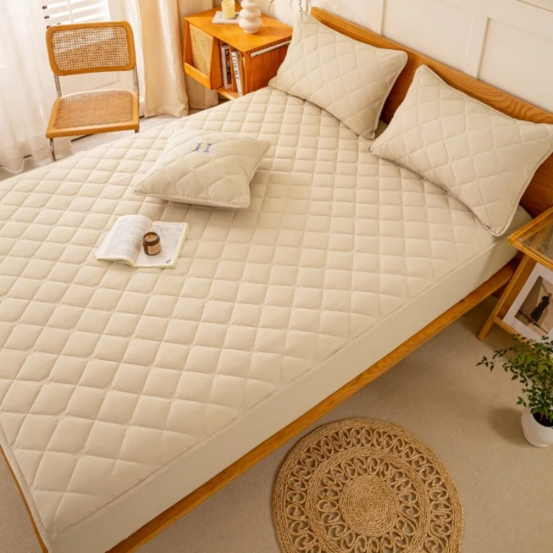 Washable bed cover, four season universal soybean cotton thickened 7A grade antibacterial mattress