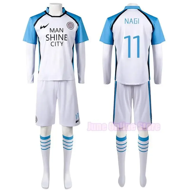 2025 New Anime Blue Lock Costume Red Uniform T-shirt Wig Men Chigiri Hyoma Seishiro Reo Mikage Nagi Cosplay Foot wat115