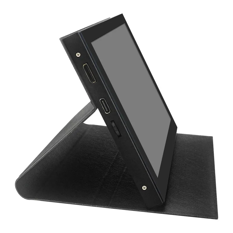 Raspberry Pi 7inch Capacitive Display Screen PC Desktop Computer HDMI Interface Monitor with Fixed Leather Case Driver-Free IPS