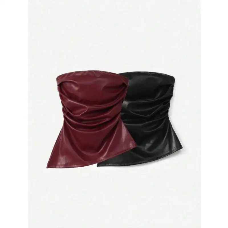 

Новый женский комплект из двух предметов в стиле вестерн, однотонный летний костюм из искусственной кожи, брючный костюм Ele Profional, све-длина Seven