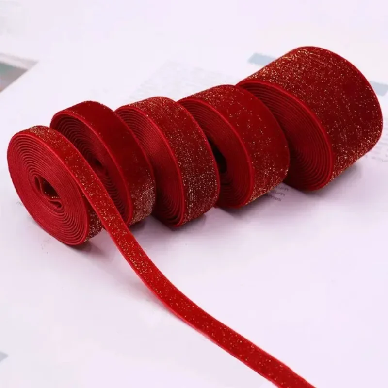 1 Roll Red Velvet Ribbons DIY Hairpins Garland Decor Gifts Wrapping Ribbon