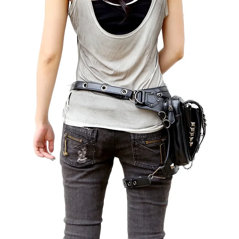 Fashion PU Waist Pack Waterproof Waist Leg Bag Casual Fanny Pack Belt Bag Men Thigh Holster Bag Military Bum Hip Pouch