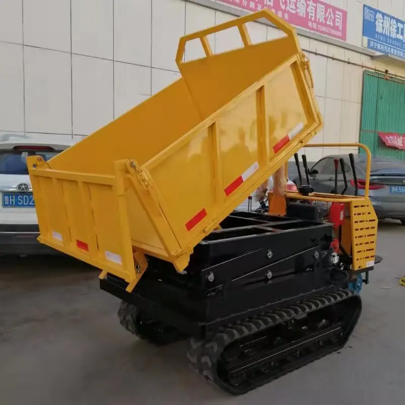 Mini Crawler Transporter Rubber Track Dumper 1t Crawler Dump Truck For Sale
