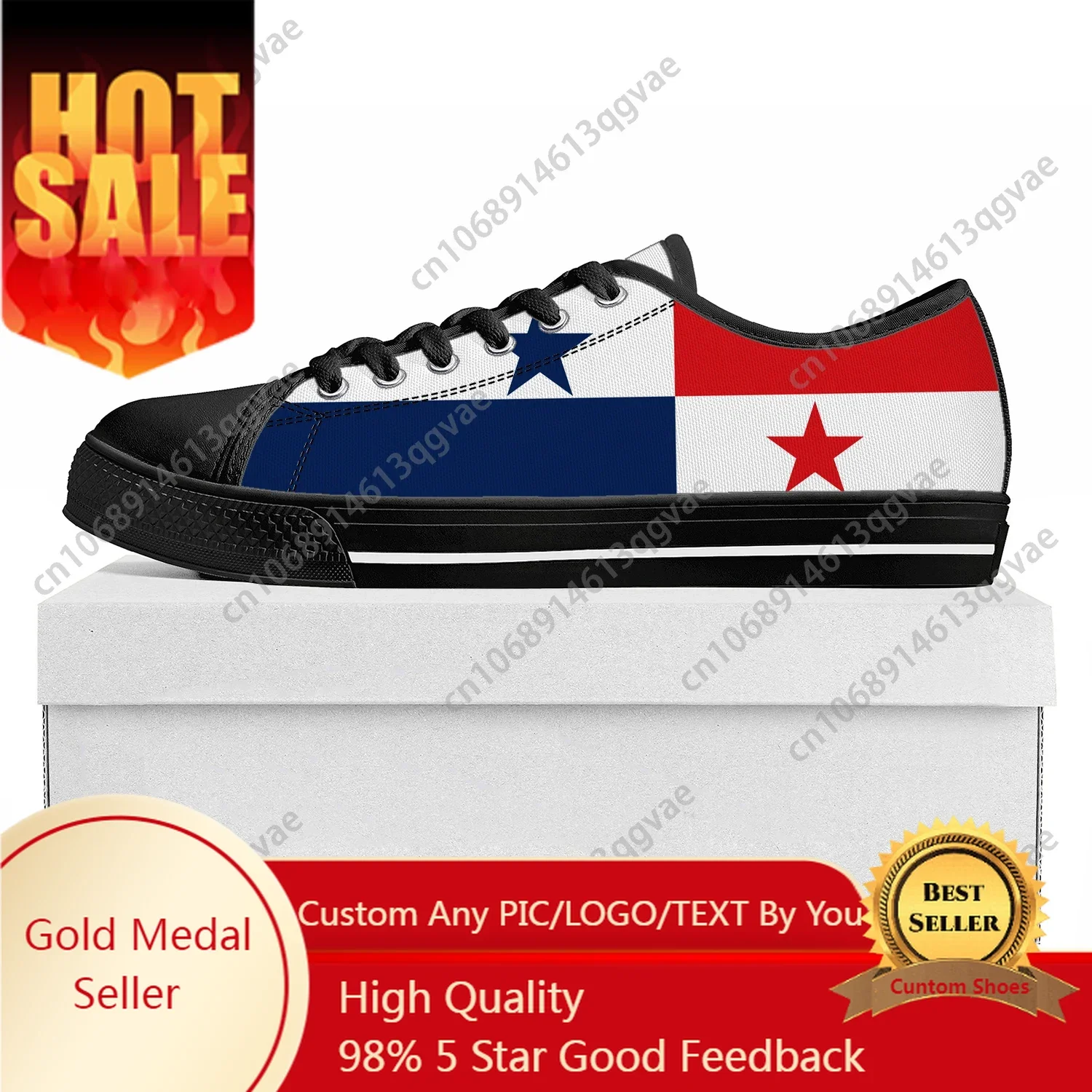 

Panamanian Flag Low Top High Quality Sneakers Mens Womens Teenager Canvas Sneaker Panama Prode Casual Couple Shoes Custom Shoe