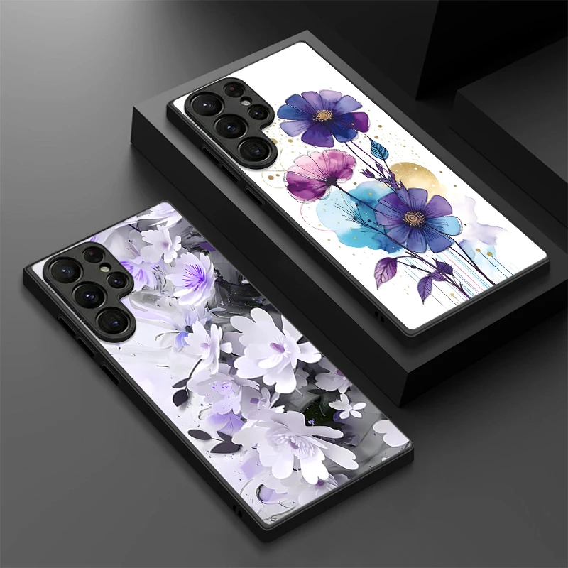 Magnetic Oil Painting Flower Pattern Case For Samsung Galaxy S26 S23 S24 Ultra S25 FE S22 Plus S25 Edge For Magsafe Phone Cover