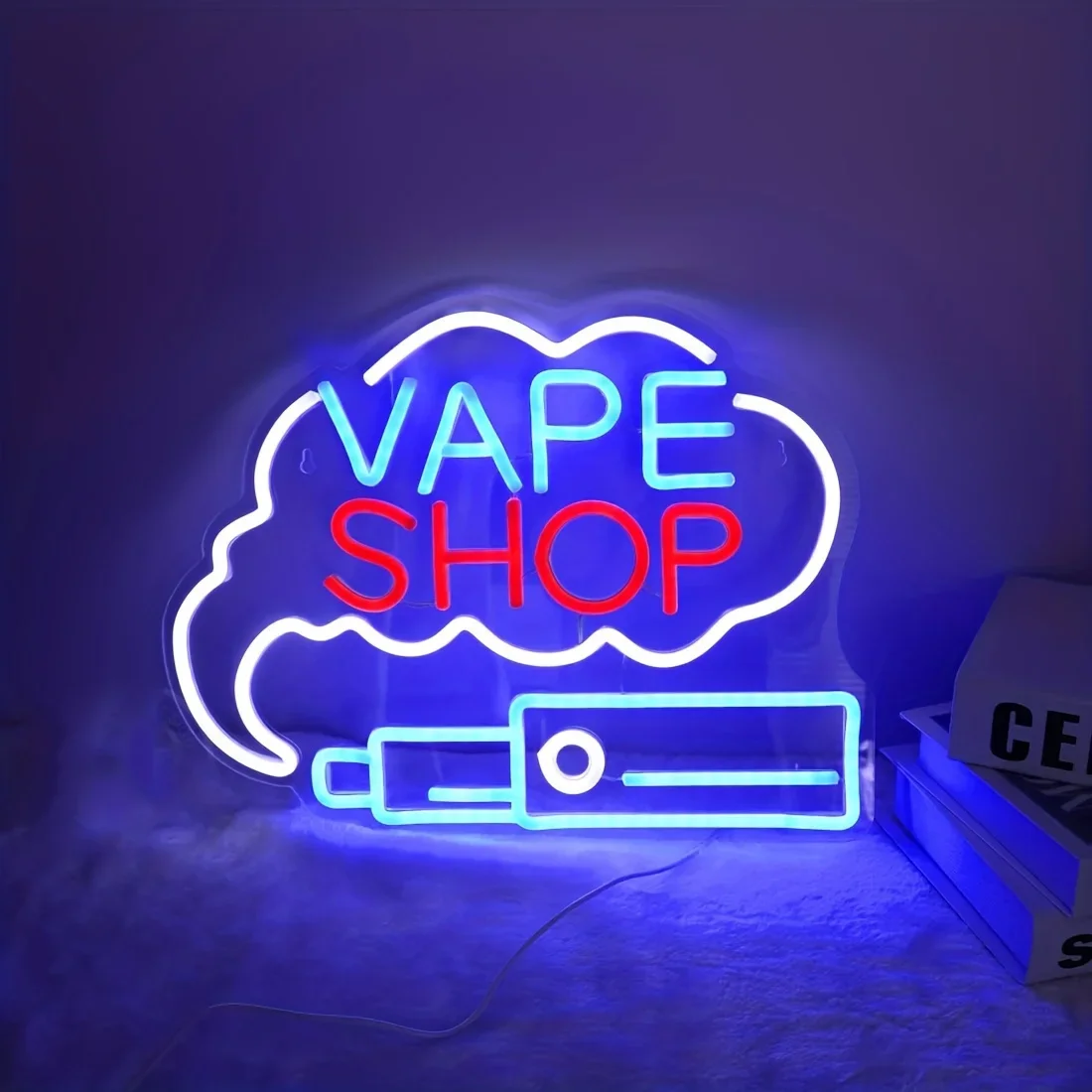 VAPE Shop Neon Sign, USB LED Sign Wall Art Decor for Vape Shop, Bar, Bussiness Neon Light Sign, Personalized Gift for Teen