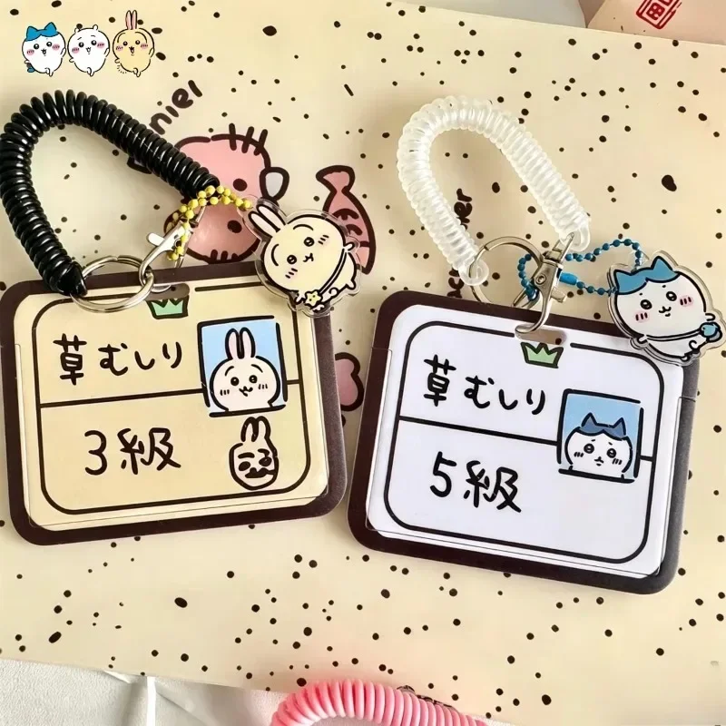 2026 Cute Chiikawa Hachiware Usagi Card Holder for Student School ID Meal Holder for Bus and Subway Card Neck Strap