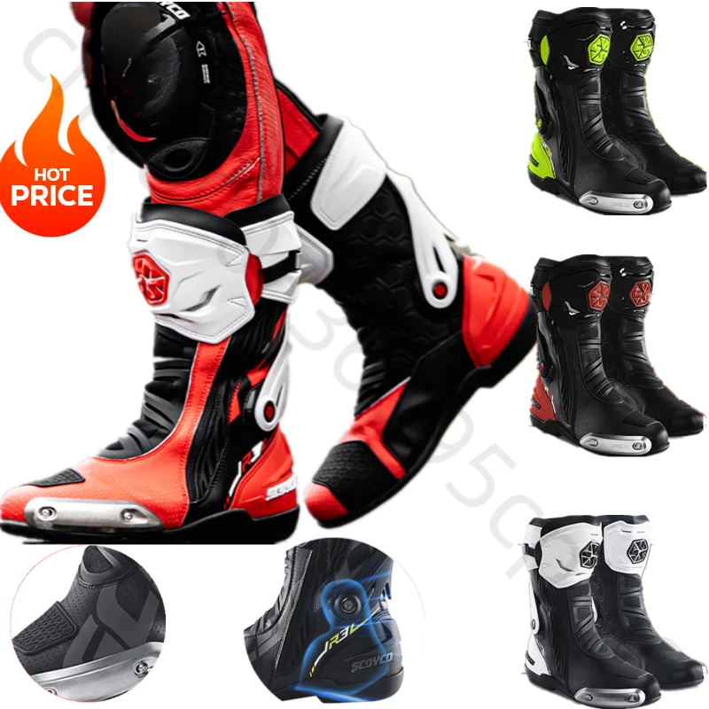 SCOYCO Motorcycle Riding Boots Motorcycle Fall Prevention Competition Road Rally Boots Summer Short Four Seasons R3