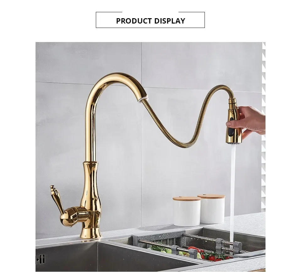 YYHC-kitchen faucet rubber rose gold rotatable spout