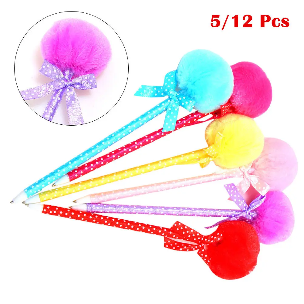 

Набор из 12 шариковых ручек с милым дизайном и лентами, гелевые чернила, для детей, студентов, рисования, письма, офисные канцелярские принадлежности