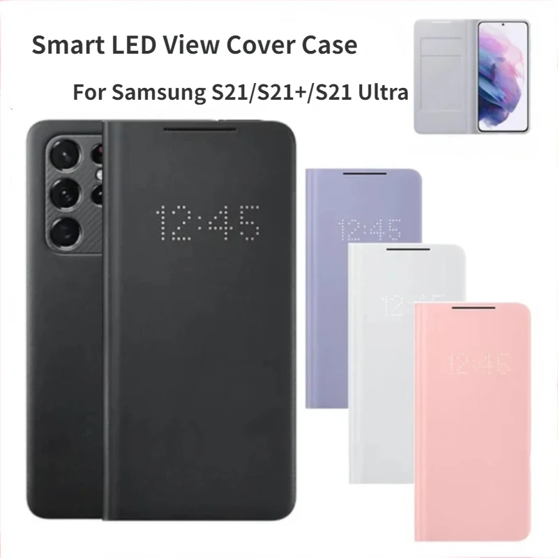 For Samsung S21 Smart LED View Cover S21+ S21 Ultra Led Mirror Flip Leather Genuine Case EF-NG998 EF-NG996 Phone Case