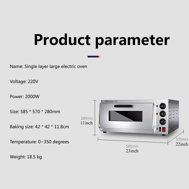 Commercial Double-layer Large-capacity Pizza Tart Cake Double-layer Independent Temperature Control Multifunction Oven Provided