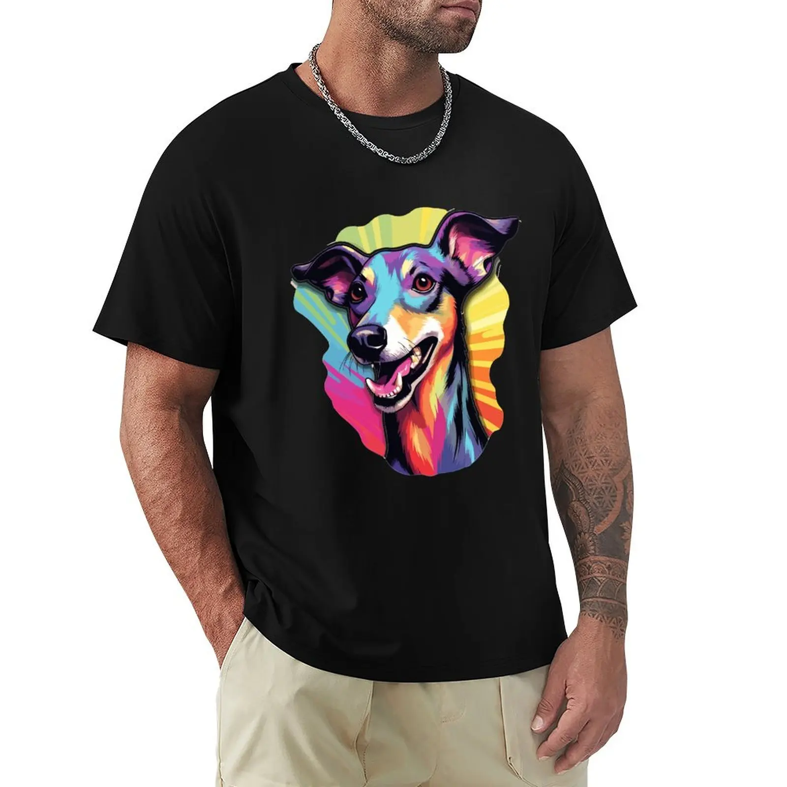 

Colorful Cartoon Galgo Espanol Greyhound Spanish T-Shirt rapper graphic tees graphic t shirts korean fashion mens plain t shirts