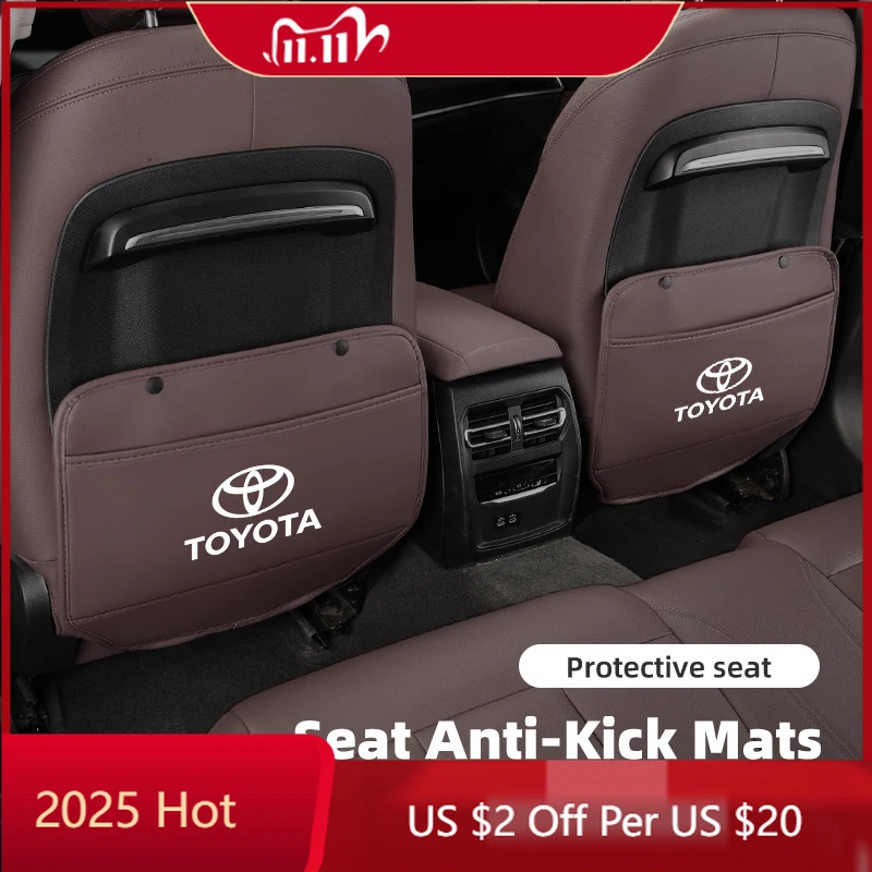 

Fot Toyota 2026, новые колпаки для ступиц, автомобильные противоударные накладки, кожаный защитный чехол для спинки сиденья, автомобильные аксессуары для Toyota Corolla Yaris Aygo