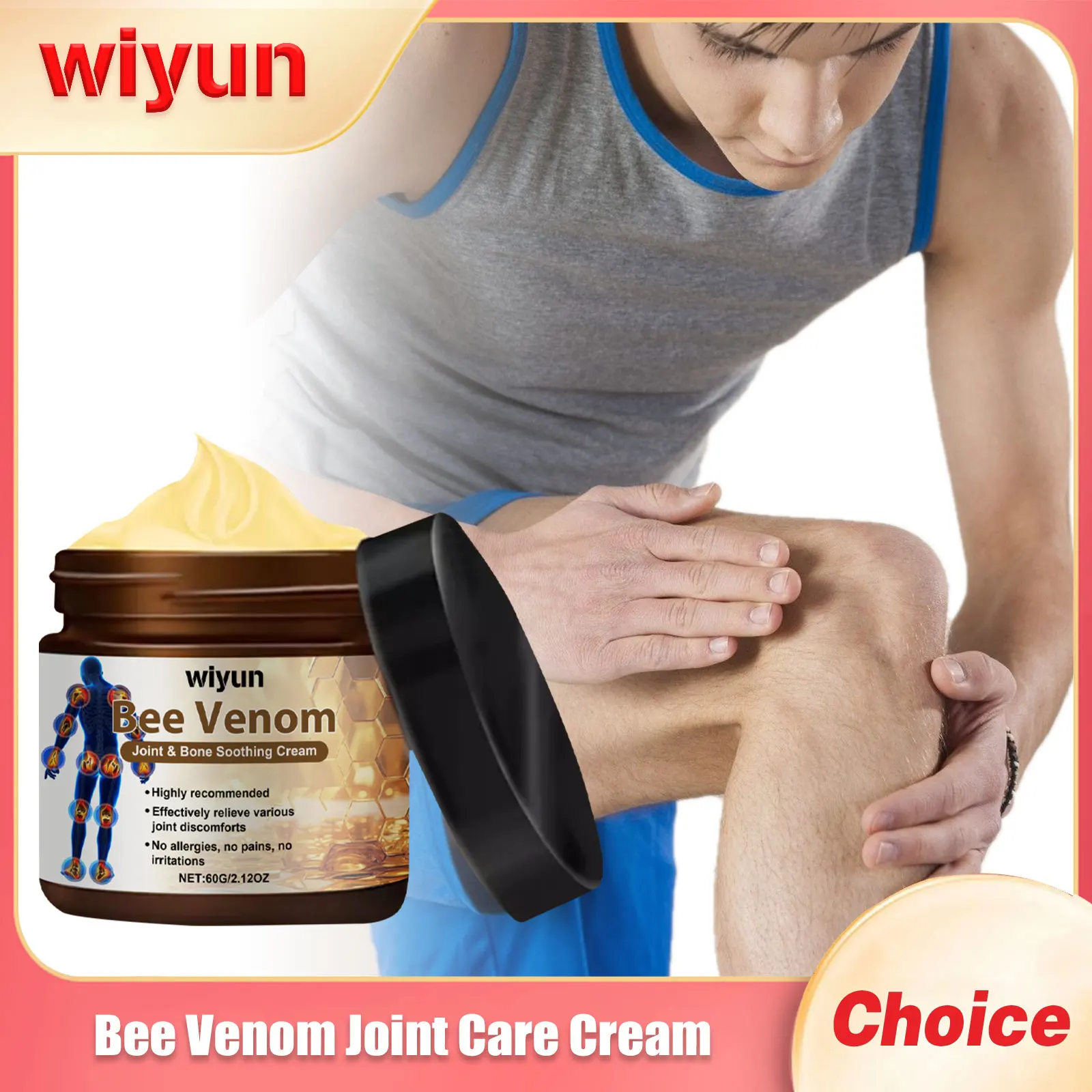 Wiyun Bee Venom Joint Care Cream Pain Relief Improve Arthritis Bone Therapy Muscle Strain Treatment Neck Repairing Ointment 60g