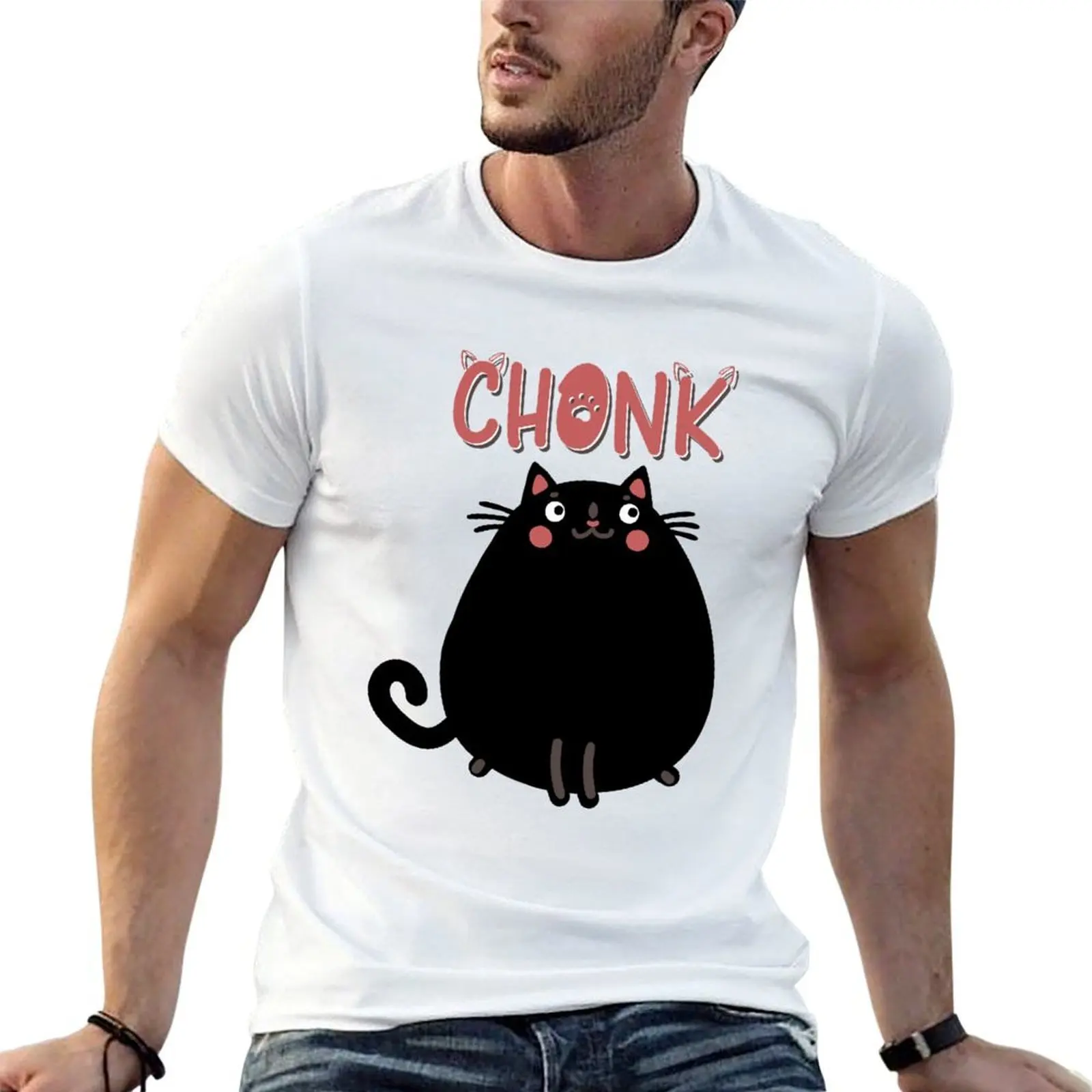 Chonk Cat Scale Chonk_Cute version T-Shirt Man t-shirt heavyweights mens graphic t-shirts funny