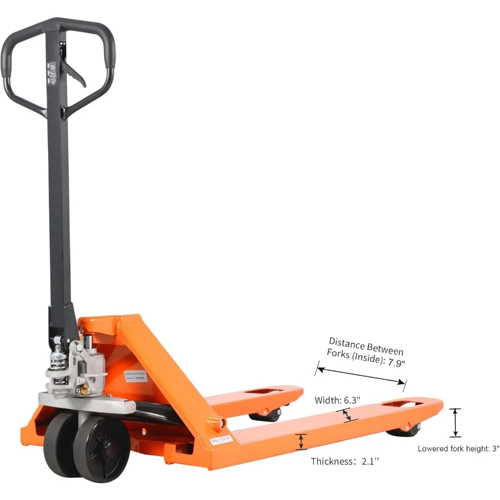 Tory Carrier Pallet Jack 5500 Lb. Capacidad, transpaleta manual, 21 x 48 horquillas, camiones manuales de servicio estándar