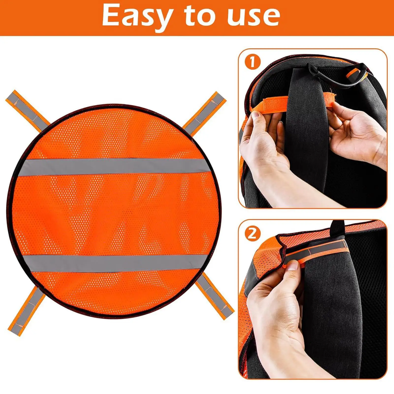 Оранжевая защитная панель Оранжевая сетчатая защитная панель со светоотражающими полосами Легкий спортивный чехол высокой видимости для кемпинга