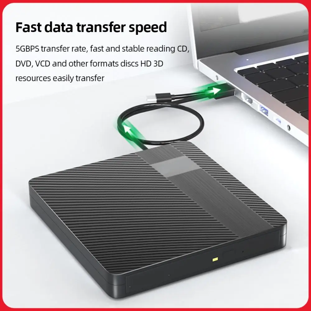 

Disk Reader Rewriter Drive USB 3.0 & Type-C Mute CD Burner for /Linux Windows 7/8/10/11 Laptop PC