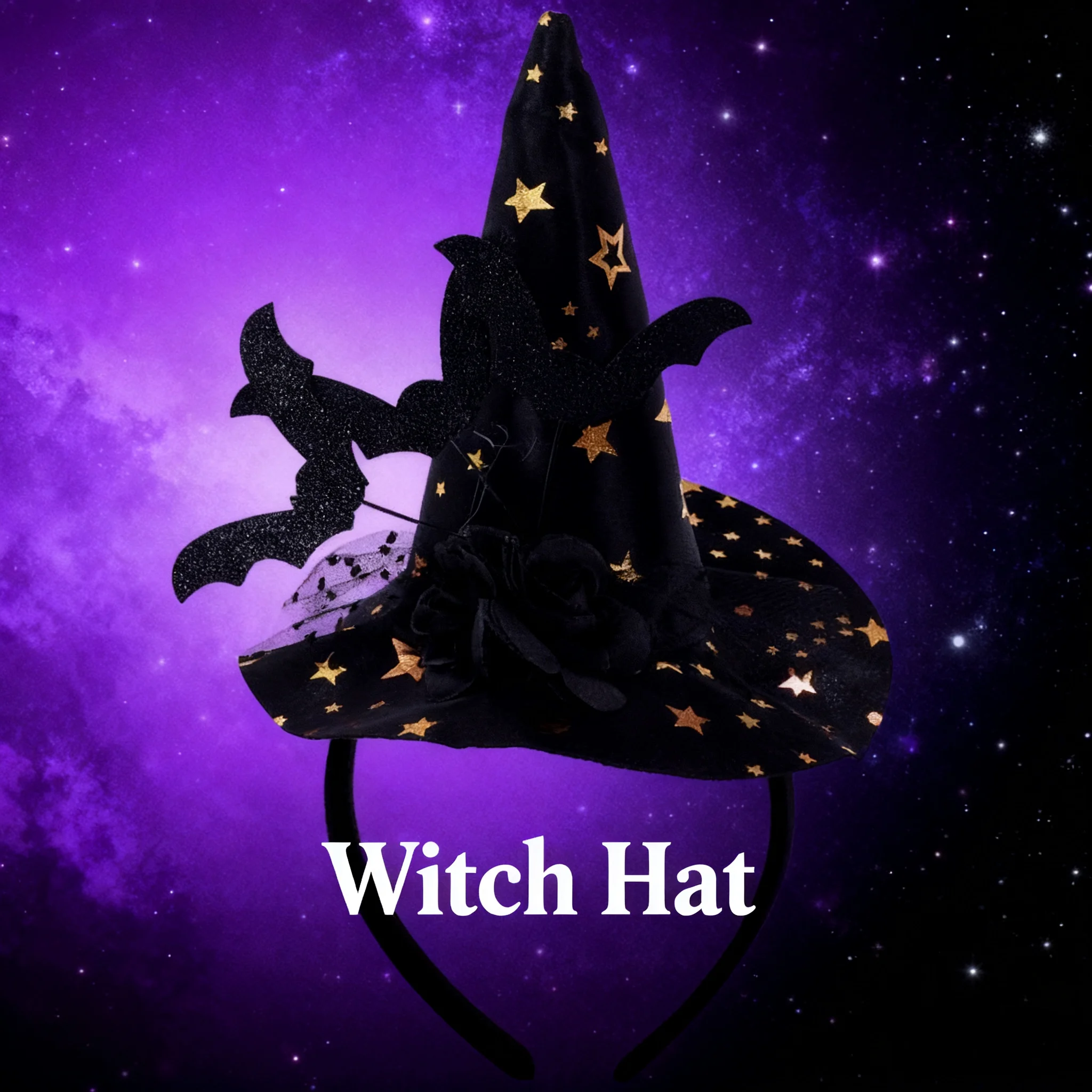 Chapeau de sorcière en dentelle noire, 1 pièce, bandeau, accessoire de fête d'halloween pour femmes et filles, déguisement, décor d'événement, mascarade