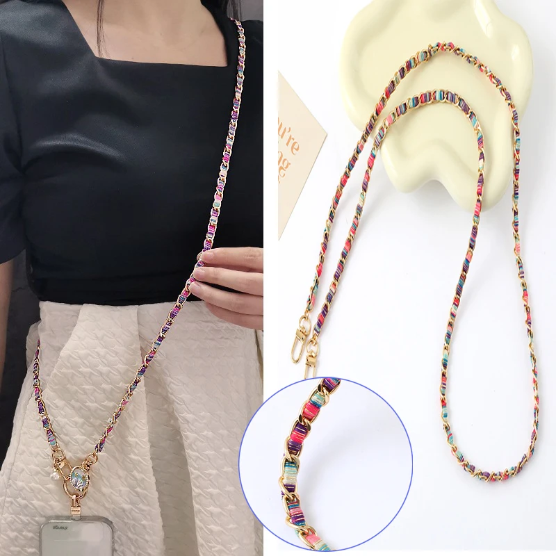 

Богемная искусственная кожа + металлическая цепочка, кожаный ремень-цепочка, ремни для сумки через плечо, сменная сумка через плечо, сумка на запястье для мобильного телефона, цепочка