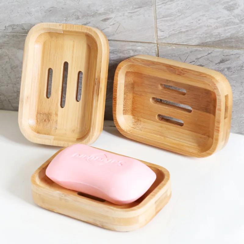 

1 Pc Bamboo Wooden Soap Dish, Bar Soap Holder Soap Tray for Shower Bathroom Kitchen Sink Drainer Natural Color