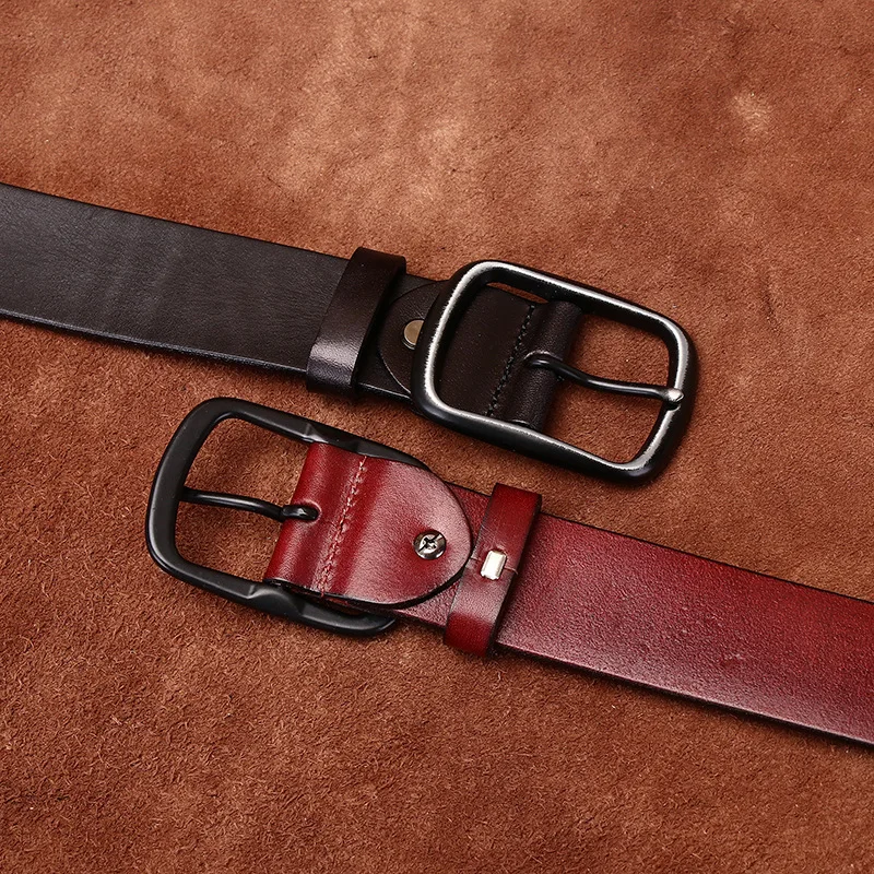 3.8CM Men High Quality Genuine Leather Belt Luxury Pin Buckle Belts Thick Cowskin Fashion Vintage Strap Male Jeans for Man - Image 6