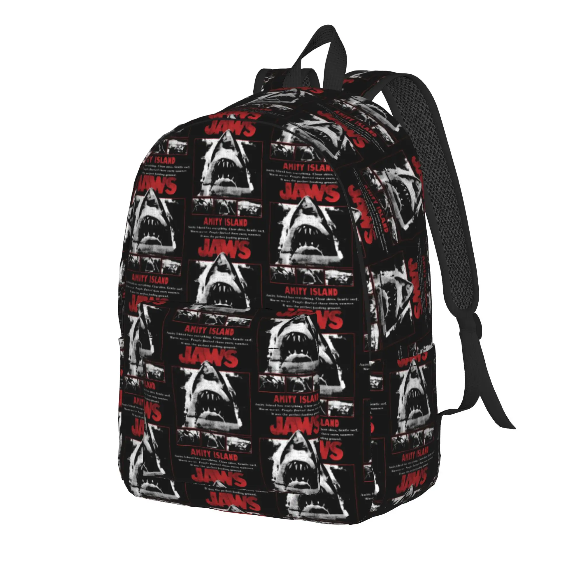 Jaws Photo Negative Panel Portraits Backpack Female Backpacks Polyester Pretty High School Bags Travel High Quality Rucksack