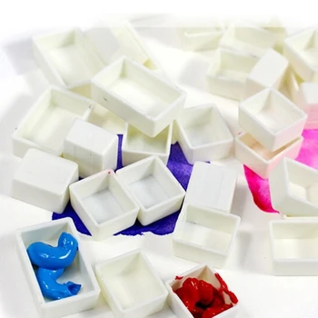 100 pièces 1 ml/2 ml en plastique vide aquarelle demi-casseroles de peinture pour enfants artiste étudiant débutants peinture dessin Palette boîte de peinture