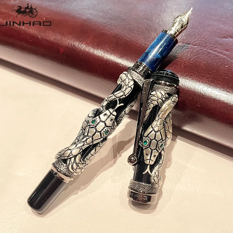 

Jinhao Luxury Relief Emboossing Snake Calligraphy Pen | Executive Office Pen | Business Writing Classic Carved Pen