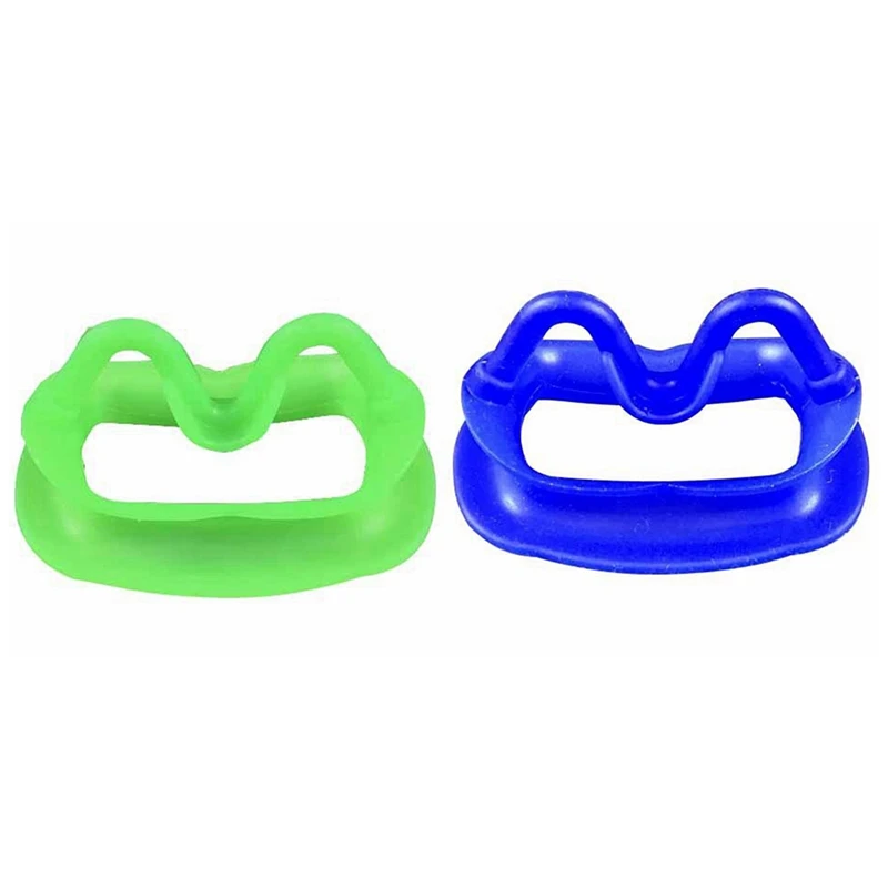 2 Retractor Zachte Siliconen Intraorale Lip Wang Retractor Mondopener Wang Expansie Orthodontisch Groen En Blauw