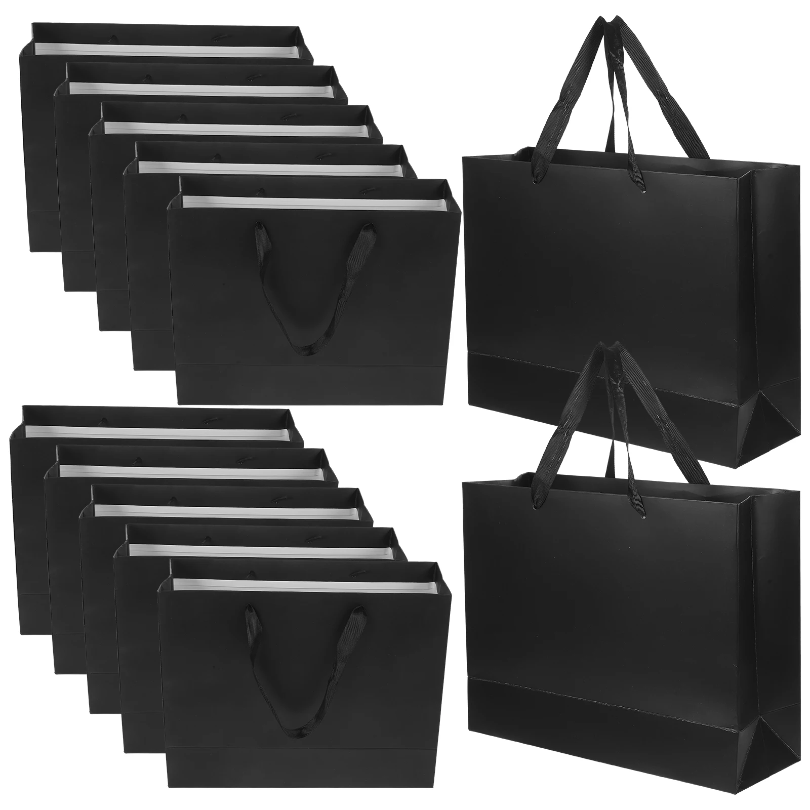 

12 Pcs Kraft Paper Gift Bag 12.60x4.33x9.84 Inches H Party Wedding Retail Storage Bags Gifts Packaging