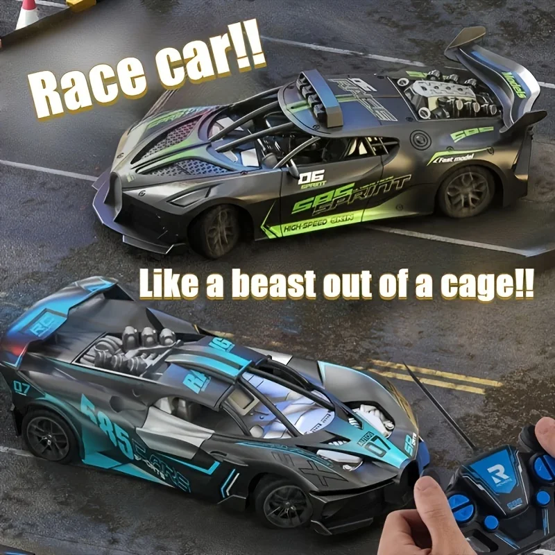 ⁠RC Drift Car Chameleon Iridescent Remote Control Racing Car, 3.7V 500mAh Rechargeable Battery Powered, High Speed Power Toy Veh