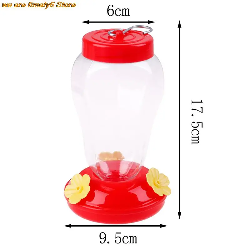 1pcs Plastics Bird Water Feeder Bottle Hanging Hummingbird Feeder Garden Outdoor Plastic Flower Iron Hook Bird Feeder