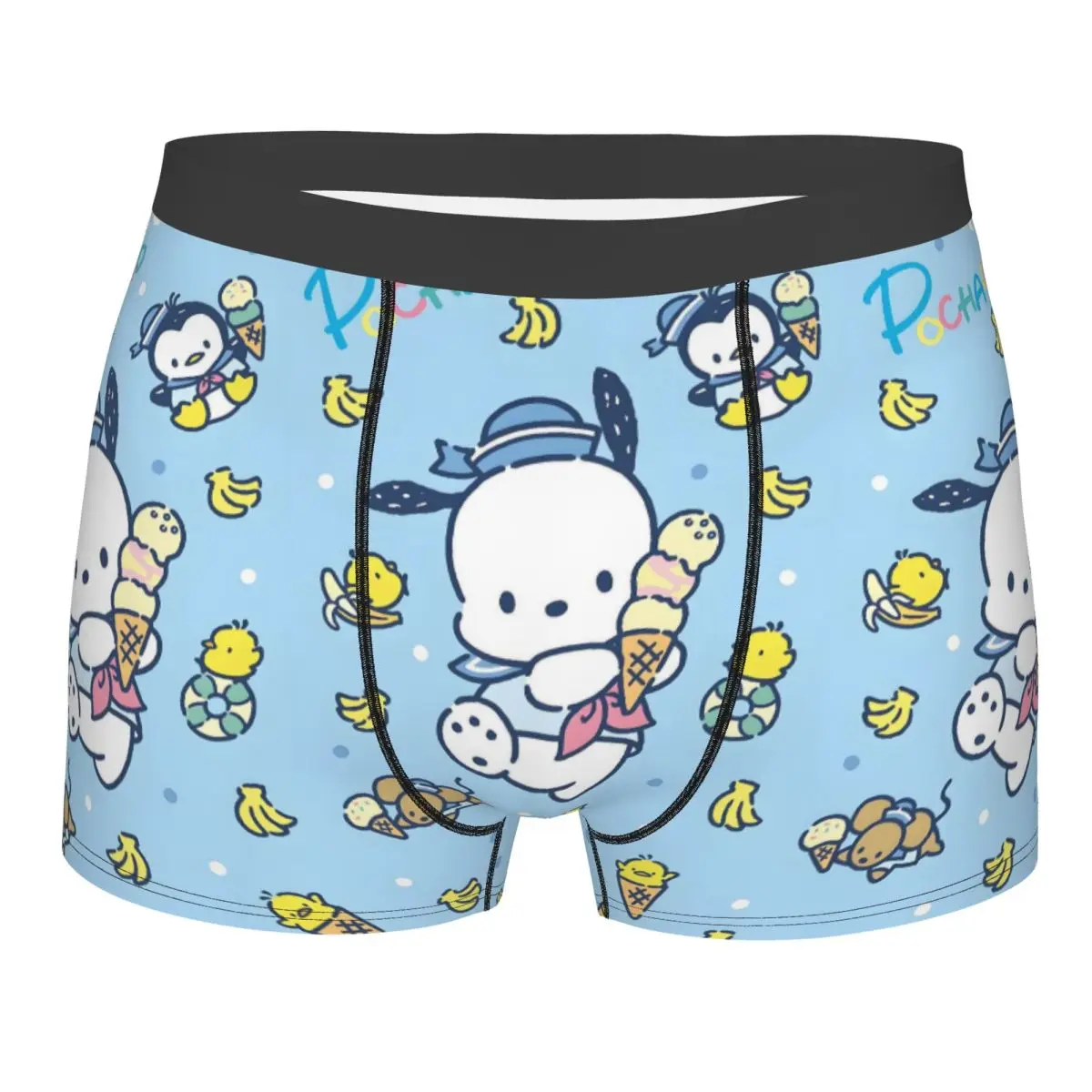 

Мужское забавное нижнее белье Pochacco с милым рисунком, каваи, аниме, трусы-боксеры, мягкие шорты, трусы, трусы