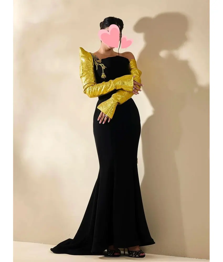 

Customized Exquisite Jersey Mermaid Beading Pearls Crystal 3D Flowers Evening Dress New fashion Long Sleeves Floor Length