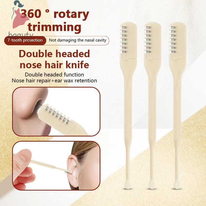 Double-Ended Nose Knife Manual Nose Hair Trimmer Portable Ear Scoop Hair Scraper Shaving Nose Hair Trimmer For Men Women