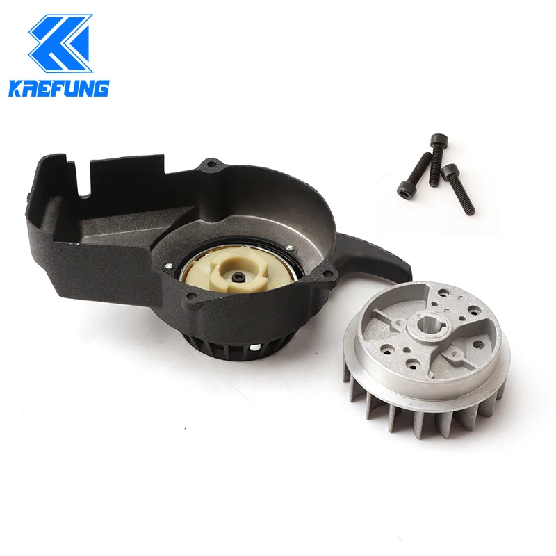 Aluminum Alloy Easy Pull Start Starter + Flywheel+Screw Claw for 47cc 49cc Pocket Mini Moto Dirt Bike Crosser ATV Quad Minimoto